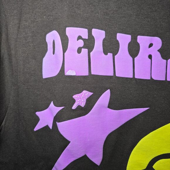 Pacsun Delirium Graphic T-Shirt Unisex Medium Brown Smiley Retro Tee - Picture 2 of 7